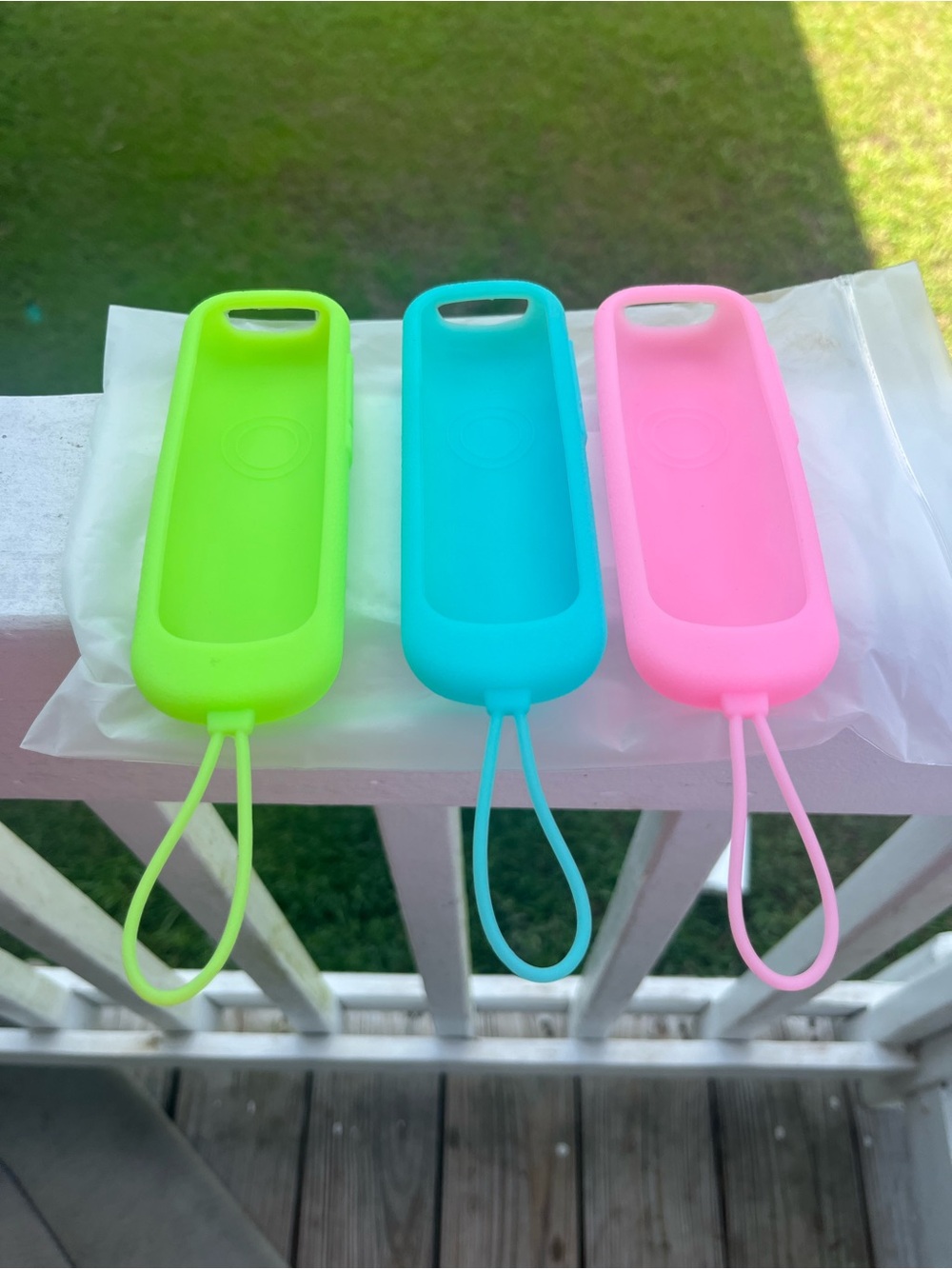 Neon Silicone Roku Covers Trio - Green, Blue, Pink
